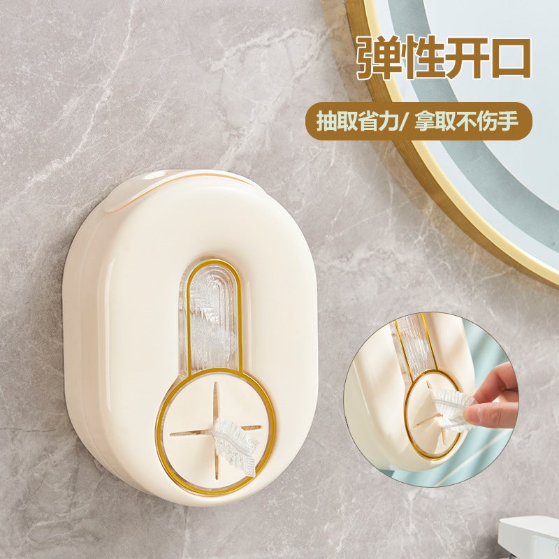 Light Luxury Kitchen Good Things Wall-Mounted Disposable Gloves Extraction Shoe Cover Shower Cap Fresh-Keeping Film Cover Storage Bag Storage Box - Image 3