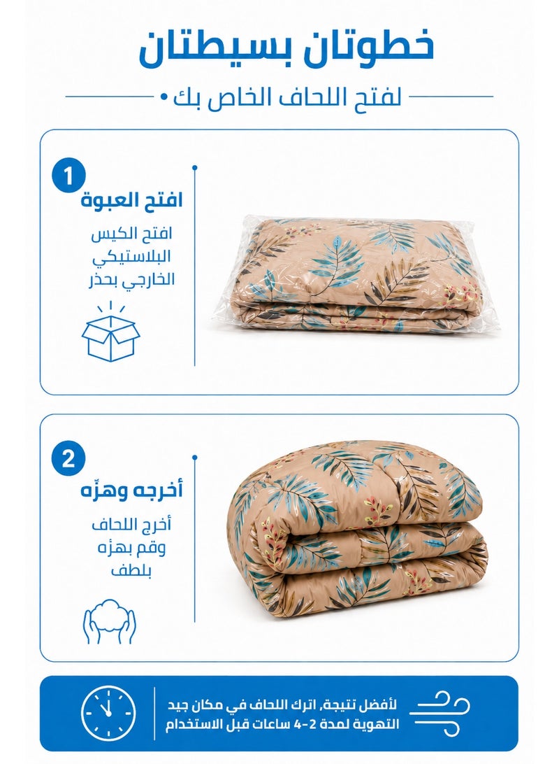 Palm Breeze Printed Comforter Set Full Size 190 x 245 cm with Flat Bedsheet & Pillow Covers, Premium Printed Bedding Set - Image 5