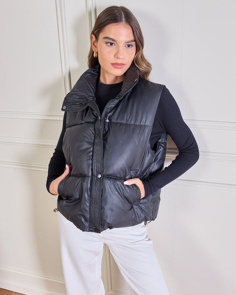 REDTAG Women Black Padded Vest Jacket - Image 5