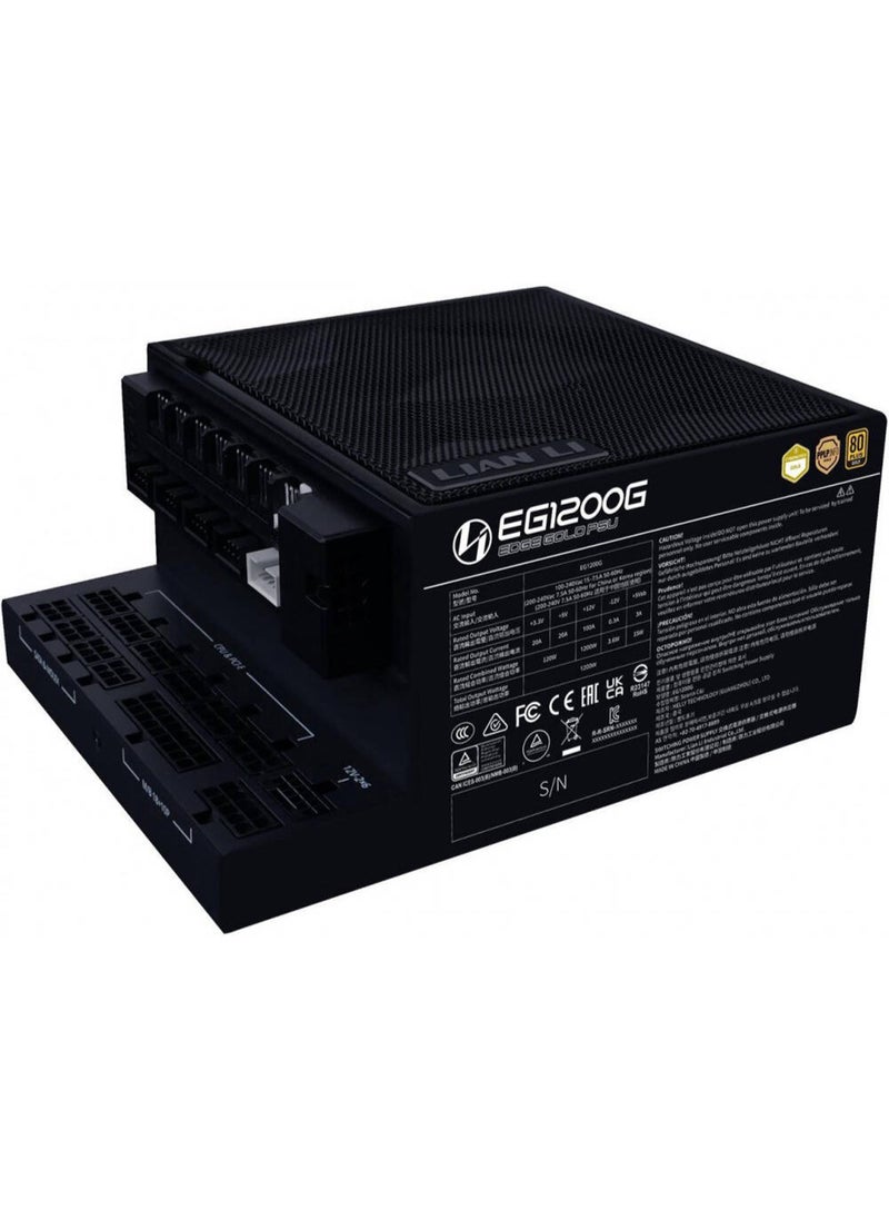 LIAN LI EDGE GOLD Fully Modular Power Supply, 1200W Power, 80 PLUS Gold Efficiency, 120mm FDB Fan Type, Active PFC, ATX 3.1 Form Factor, 2400 RPM Fan Speed, Black | EG1200G.BLACK  - Image 3