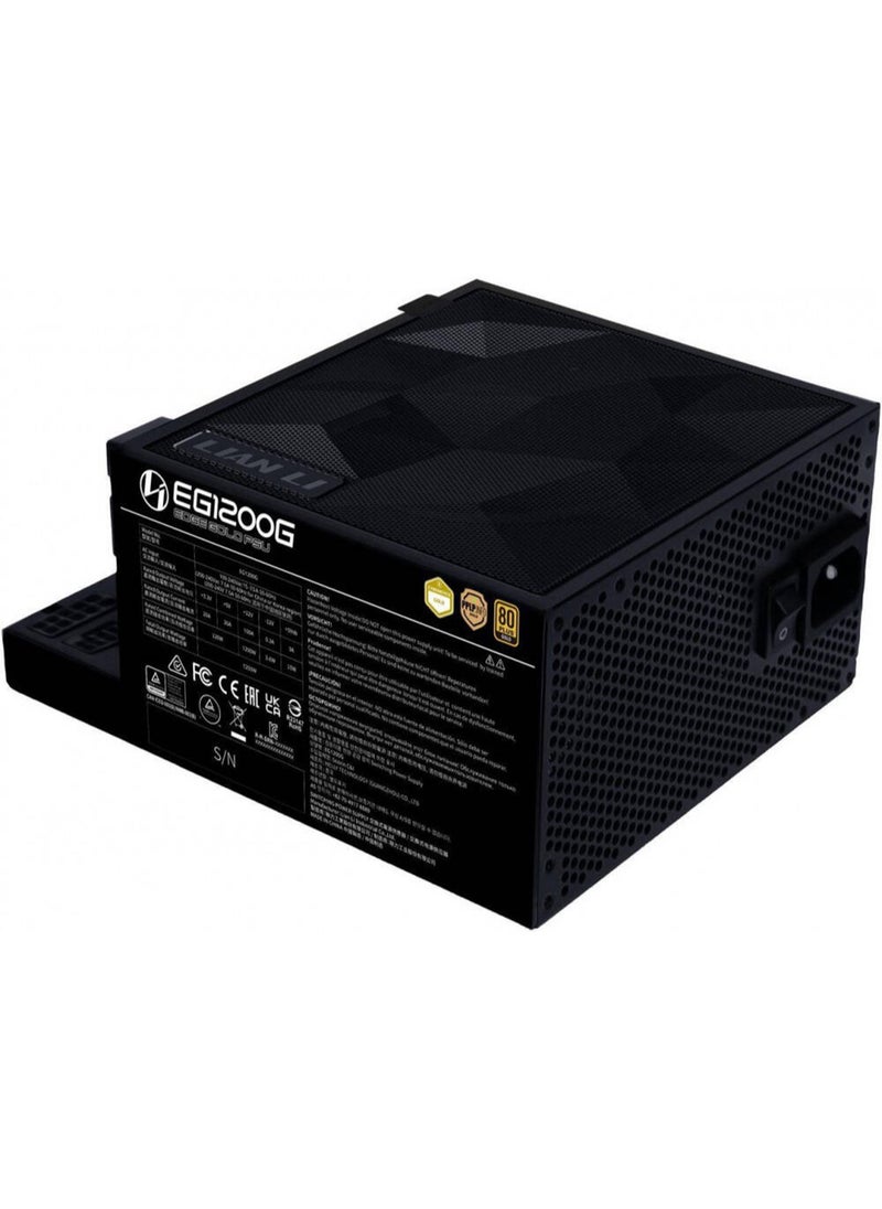 LIAN LI EDGE GOLD Fully Modular Power Supply, 1200W Power, 80 PLUS Gold Efficiency, 120mm FDB Fan Type, Active PFC, ATX 3.1 Form Factor, 2400 RPM Fan Speed, Black | EG1200G.BLACK  - Image 2
