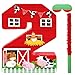 Hungdao Farm Birthday Piata Number Piata with Blindfold Bat and Confetti Farm Animal Piata for Boys Girls Birthday Party Decorations Barnyard Baby Shower Carnival Game SuppliesFarm Number 2 - Image 2