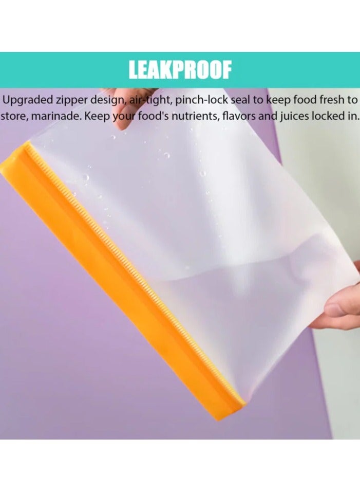 Beram Reusable Food Storage Bags, Reusable Sandwich Bags, Preserving Food Container, Peva Pouches, Food Storage Set, Cooking, Lunch, Snack, Baby Food Prep, Freezer Bags, Standing Ziplock Bags, 3 Travel Bags  - Image 4