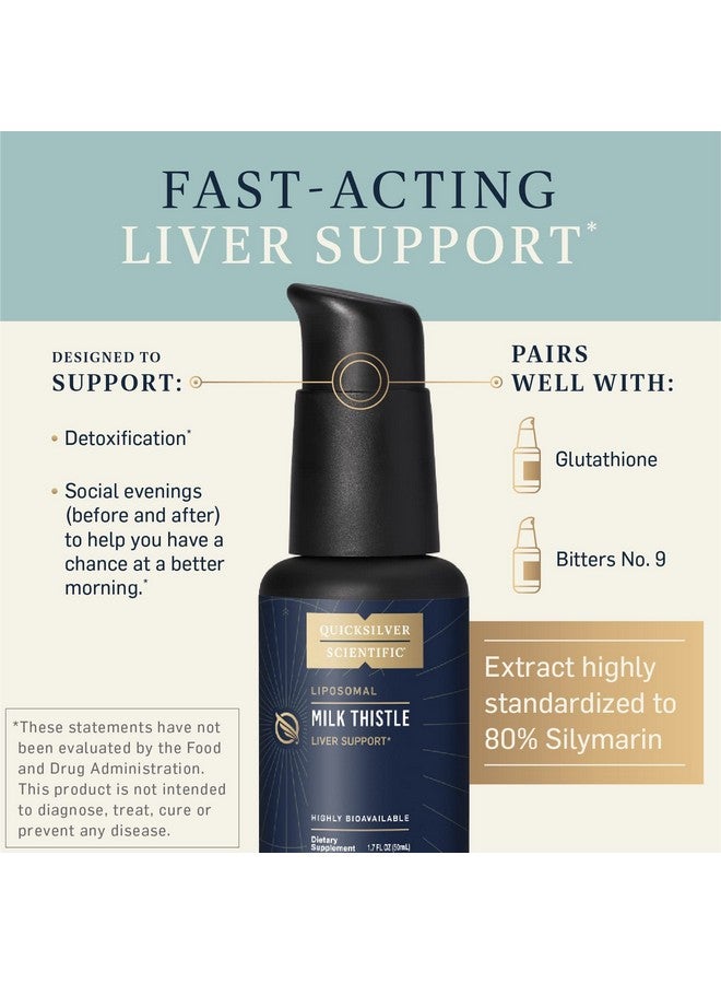 Quicksilver Scientific Nanoemulsified Milk Thistle Silymarin Liquid With Liposome Delivery System Immune Detox + Liver Cleanse Support (1.7Oz / 50Ml) - Image 3