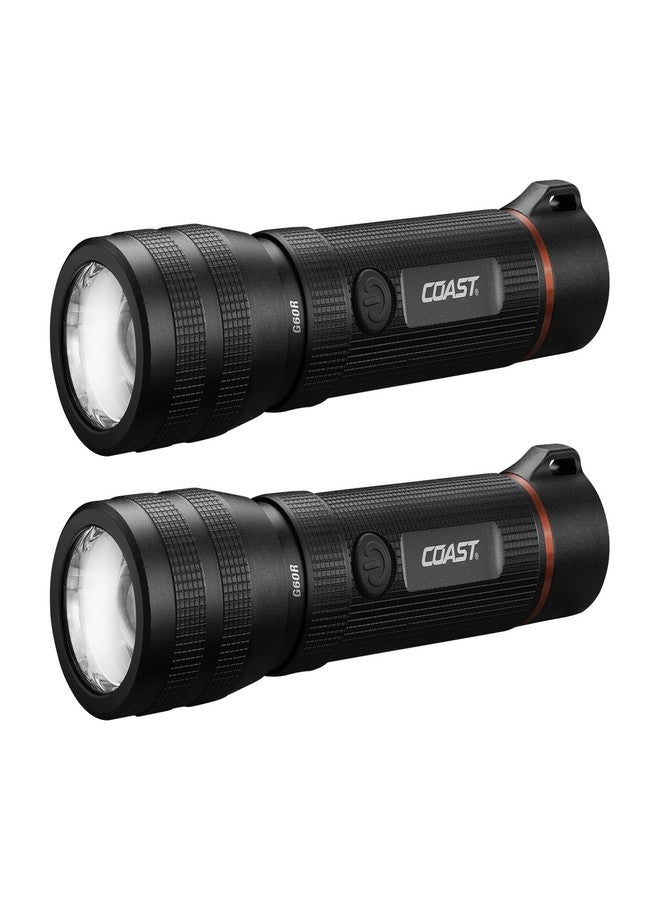 كوست مصباح يدوي LED قابل لإعادة الشحن ومقاوم للماء من Coast G60R بقوة 1000 لومن، عبوة من قطعتين - Image 1