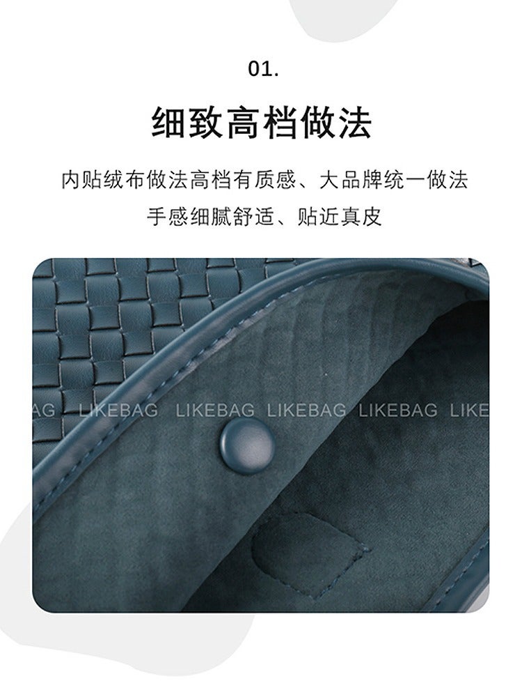 Simple Texture Woven Large Shoulder Messenger Bag Casual Ribbon Shopping Large Capacity Bag - Image 5