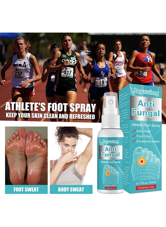 Jaysuing - Anti Fungal Athletes Foot Treatment Spray, Prevent Athlete's Foot,Smelly Feet,Relieve Itching of Feet, Sweating, Peeling And Blisters, Natural Ingredients Foot Fungi Spray For Tinea Pedis 50ML - Image 1