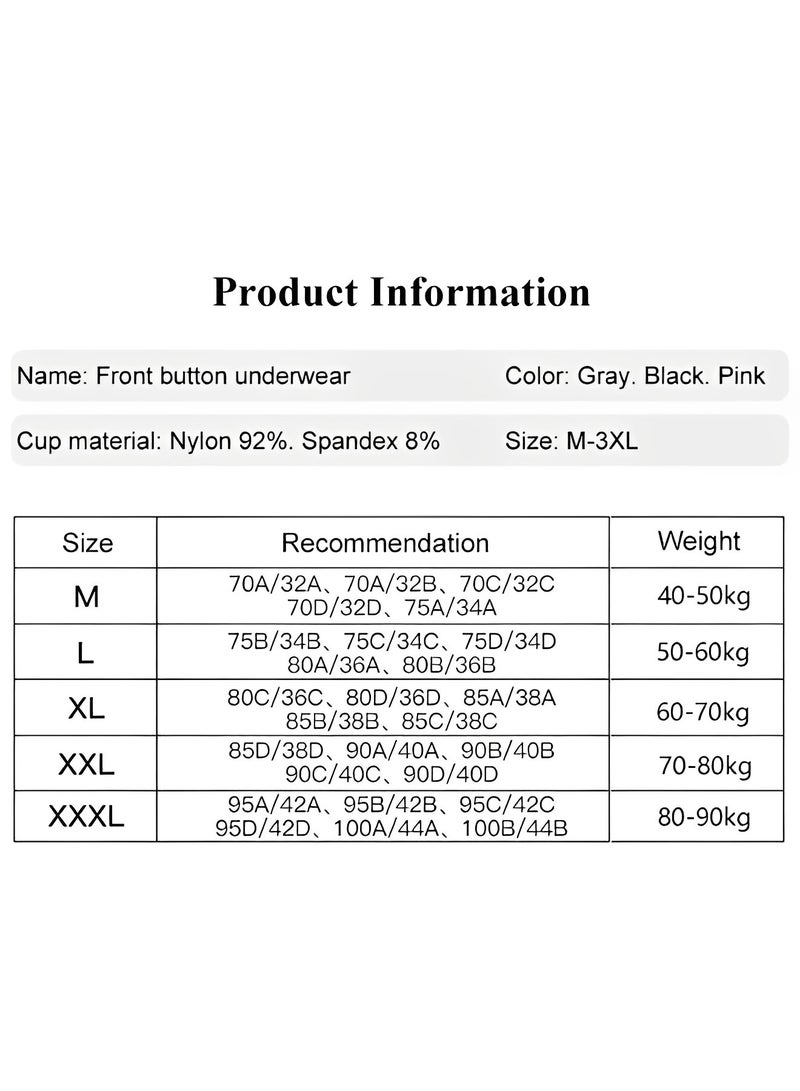 ريوكل حمالة صدر نسائية بإغلاق أمامي وحمالة صدر من الدانتيل وحمالة صدر بدون درزات وتغطية كاملة وحمالة صدر ذات ظهر متقاطع وحزام عريض - Image 5