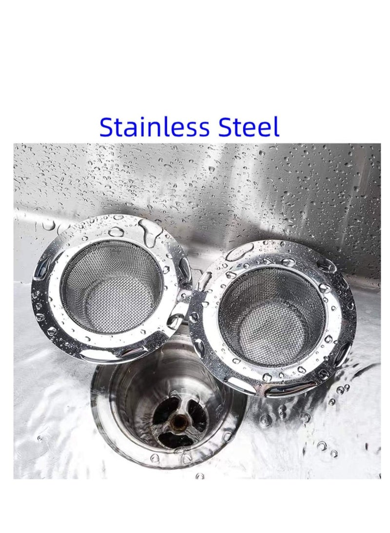 Strainer Basket Drain Hair Catcher, Sink Drain Filter Kitchen Premium Stainless Steel Bathroom Sink Bathtub Shower Drain Cover-Rust Free Compatible with Bath Or Kitchen Sinks - Image 3