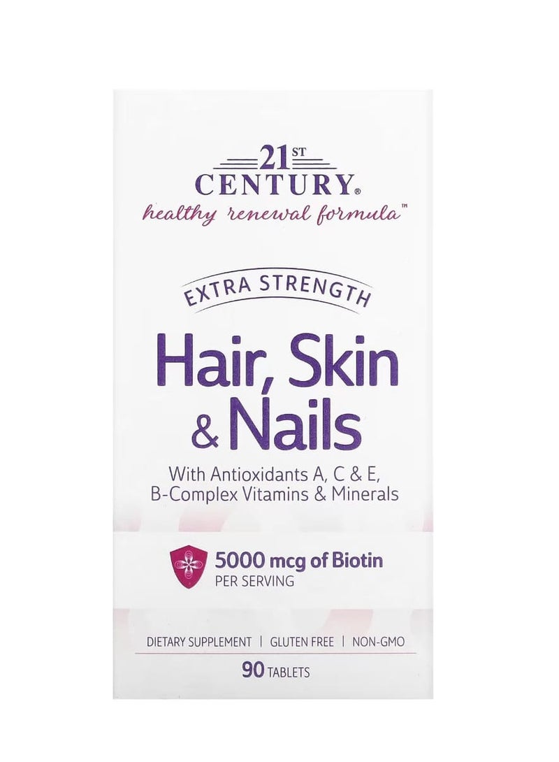21st Century Extra Strength Hair Skin & Nails 90 Tablets - Image 1