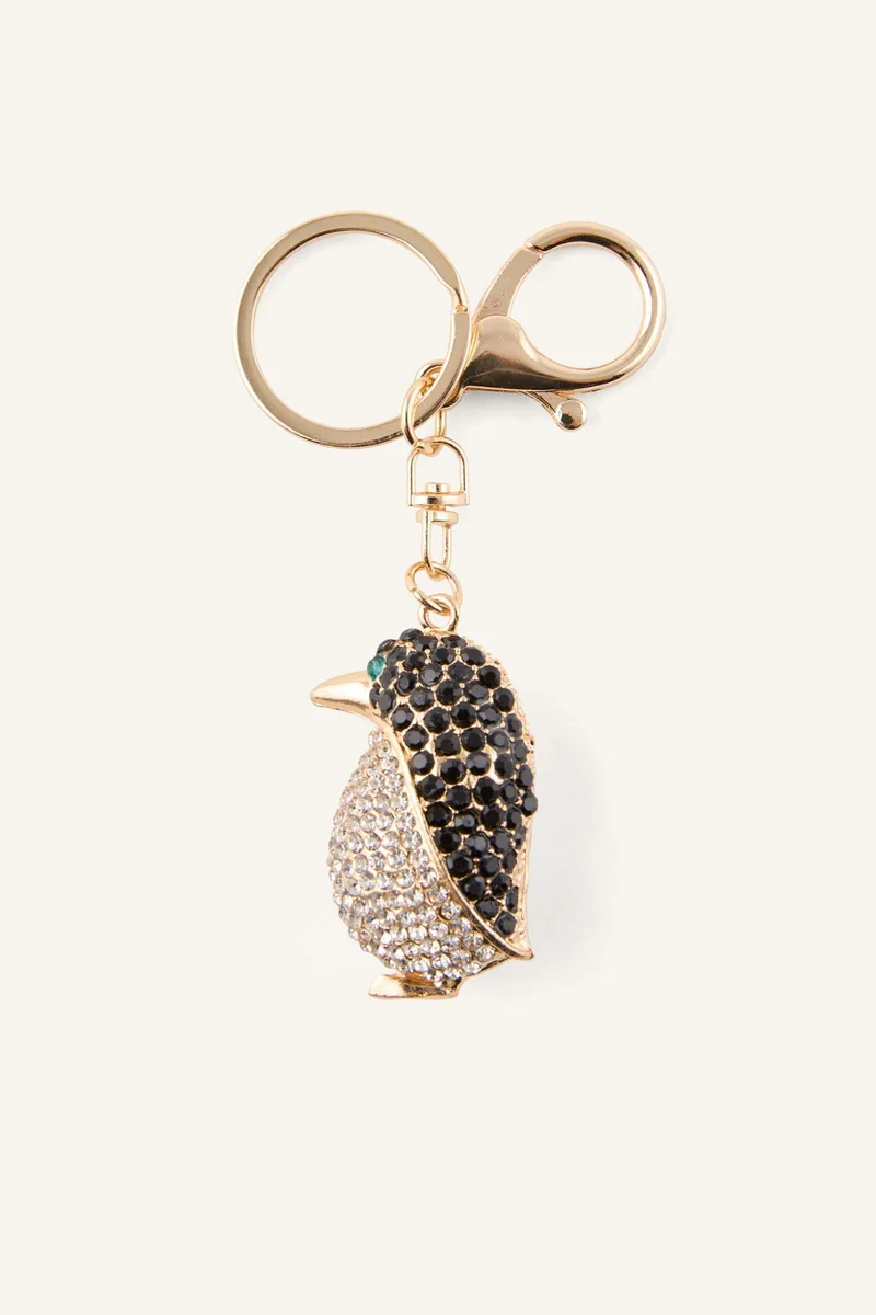 Woman Beaded Penguin Keychain