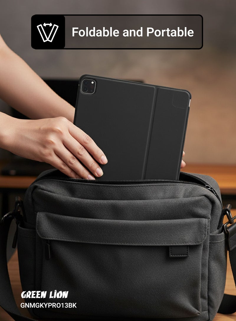 GREEN LION Magic Keyboard Case for iPad Pro 13” / Scissor Holder / Pencil Holder / Backlit Function / High Sensitivity Touchpad / 10m Operating Distance / Foldable and Portable / 360-Degree Rotation - Black - Image 3