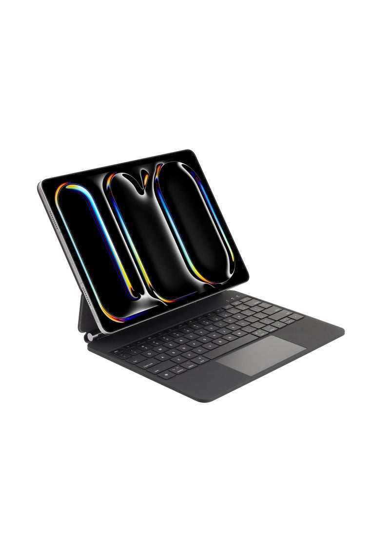 GREEN LION - Magic Keyboard Case for iPad Pro 13” / Scissor Holder / Pencil Holder / Backlit Function / High Sensitivity Touchpad / 10m Operating Distance / Foldable and Portable / 360-Degree Rotation - Black - Image 1