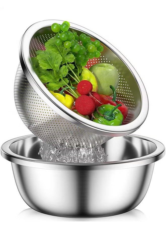 Multifunctional Stainless Steel Kitchen Basin 3-Piece Set27x10.5x27CM - Image 3