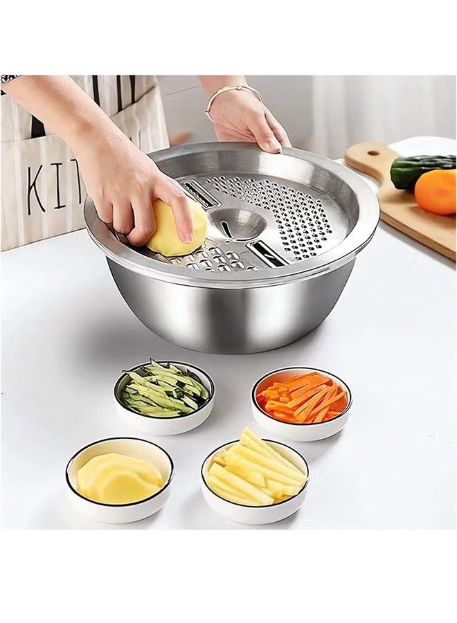 Multifunctional Stainless Steel Kitchen Basin 3-Piece Set27x10.5x27CM - Image 4