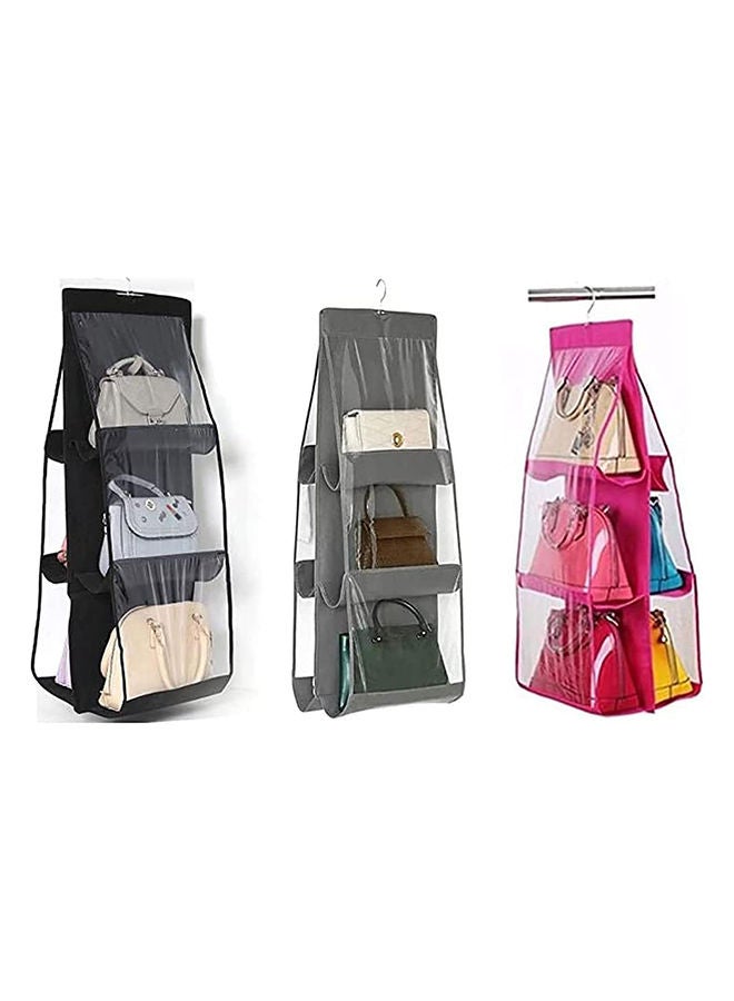 6 Pockets Storage Anti-Dust Cover Clear Bag Holder And Closet Organizer Assorted Colours Large 