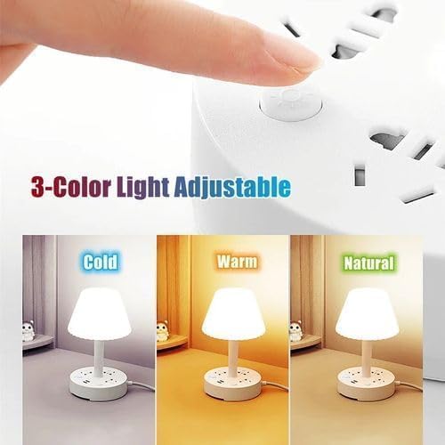 NIYANTA Multi Functional Conversion Socket Desk Lamp USB Plug in Small Table Lamp with Phone Holder Home Office Dorm Dormitory Computer Creative Desktop USB Socket Eye Protection Desk Lamp