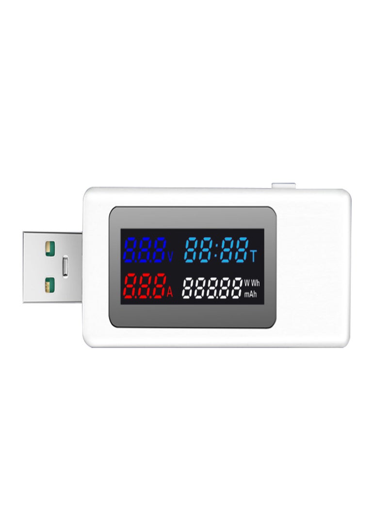KWS-V30 USB Power Meter Tester 6in1 Current Voltage Timing Power Capacity Electric Quantity Tester with Power-off Memory Function - Image 1