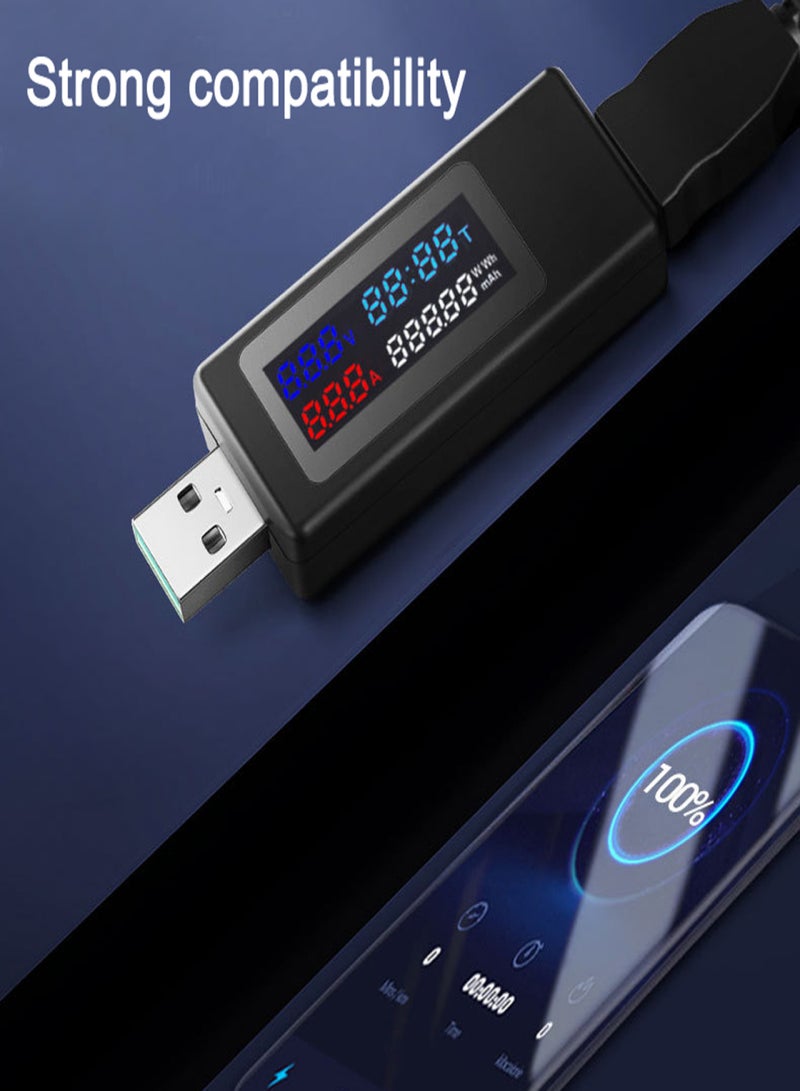 KWS-V30 USB Power Meter Tester 6in1 Current Voltage Timing Power Capacity Electric Quantity Tester with Power-off Memory Function - Image 4