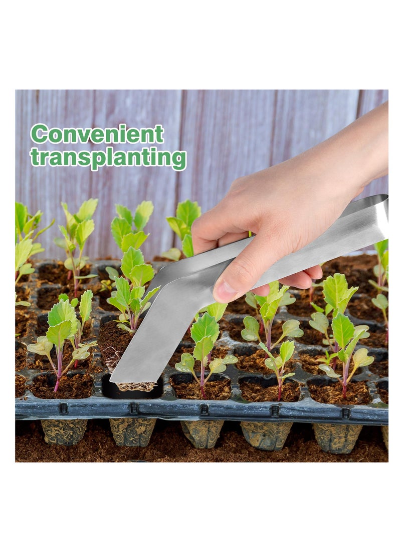 SYOSI Seedling Transplant Tongs, 8.7 Inch Stainless Steel Seedling Starters Remove Tongs Seedling Transplanting Tool Seedling Easy Transplanter  to Reduce Damage to Roots (2 Pcs) - Image 4
