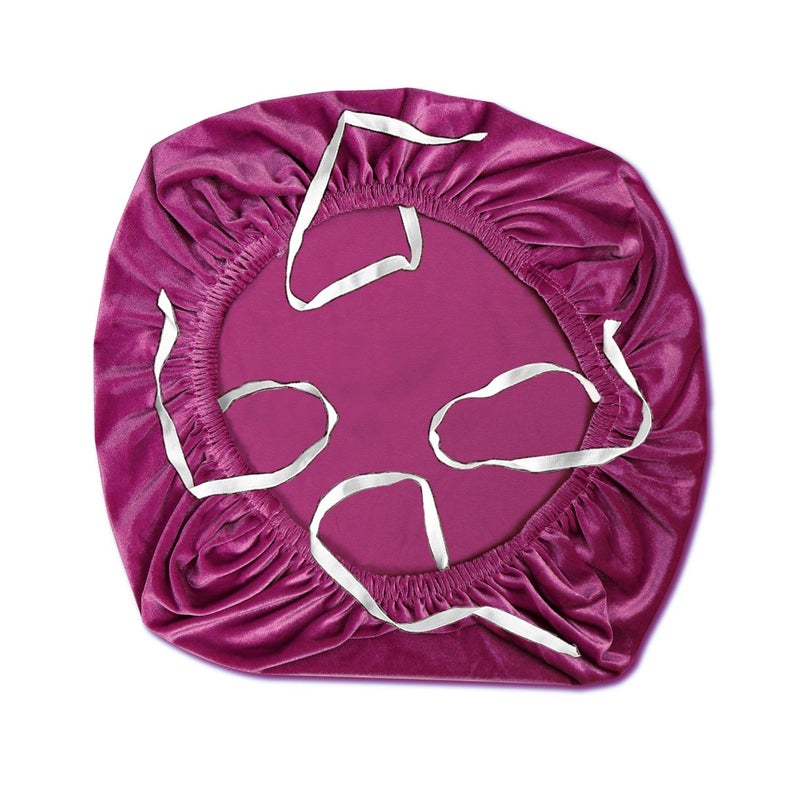 Yikko Yikko Velvet Chair Seat Cusion Covers for 14.96-18.89 Inch Office Computer Chair Covers  with Straps Washable Slipcovers Protector  Home  Dining Room Bar Wedding Party Decor (Hot Pink  1)  - Image 1