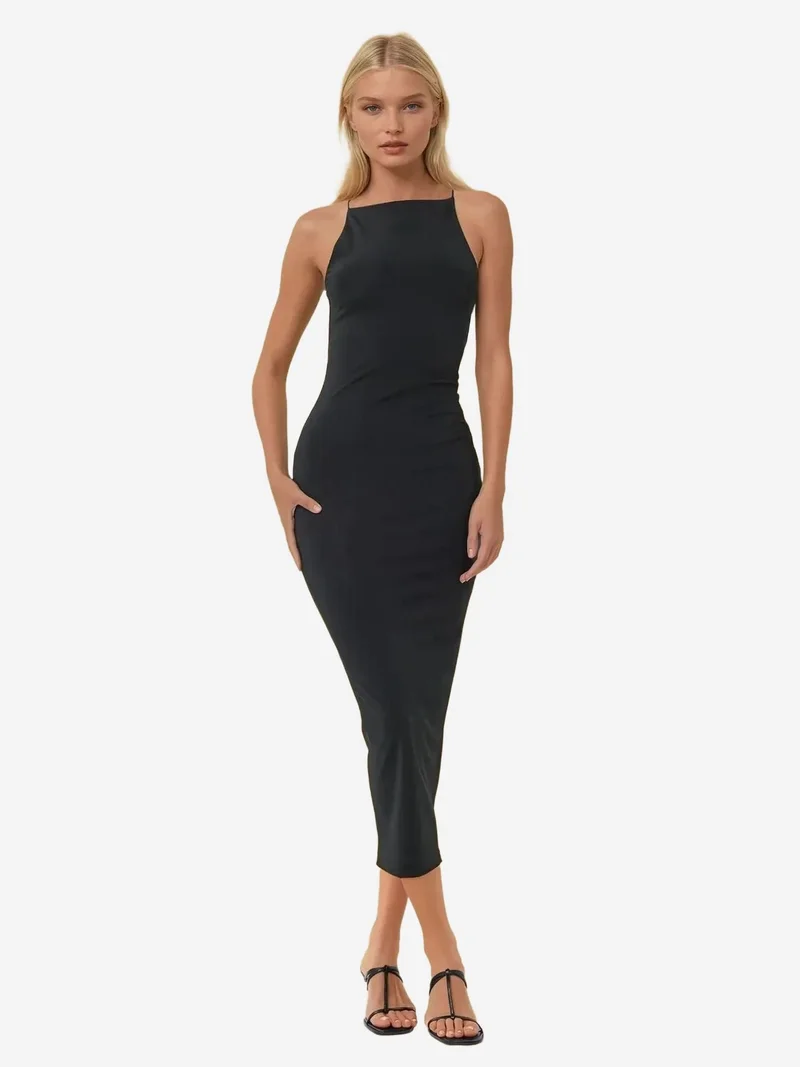 HICCUP Halter Neck Bodycon Midi Dress