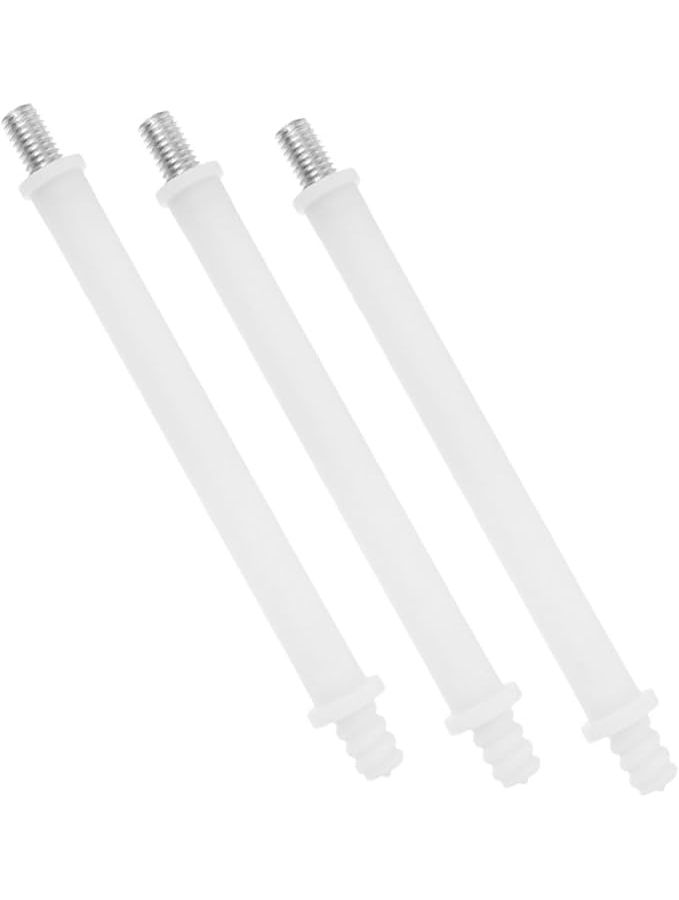 White 3 Piece Toilet Brush Handle Frame Replacement Connector Easy Installation - Image 1