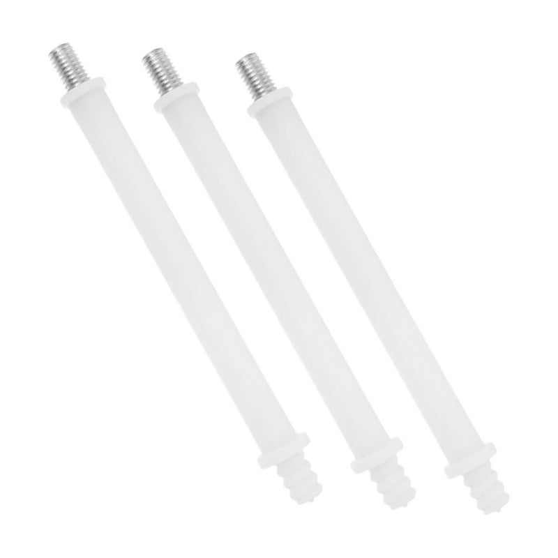 White 3 Piece Toilet Brush Handle Frame Replacement Connector Easy Installation - Image 2