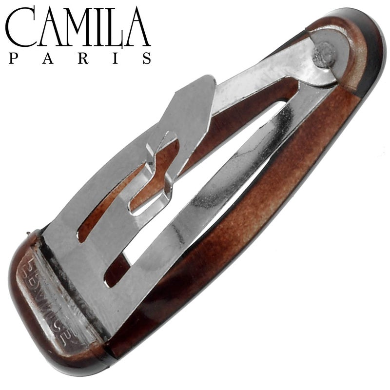 Camila Paris CP1309/2 French Hair Barrettes Clips, Snap Hair Slides Clic Clac for Women, Styling Girls Side Slide-in Metal Pin Hair Accessories for Women. Strong Hold, No Slip Grip, Made in France - Image 2