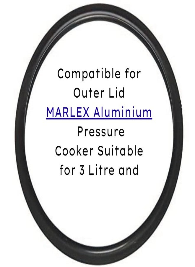 QUICK CLICK GOODS Aluminium Pressure Cooker Rubber Gasket, Black, Compatible for MARLEX 3 Litre Outer Lid, 21 cm Diameter - Image 3