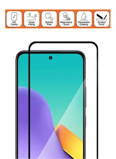 NAFCO For Redmi 12 5G - Full Glue Tempered Glass Screen Protector - Advanced Border-Less Full Edge to Edge ,Shatterproof , High Responsiveness , Higher Transparency , Quick to Install ,Anti-scratch and Bubble-free Screen Protector - Black  - Image 3