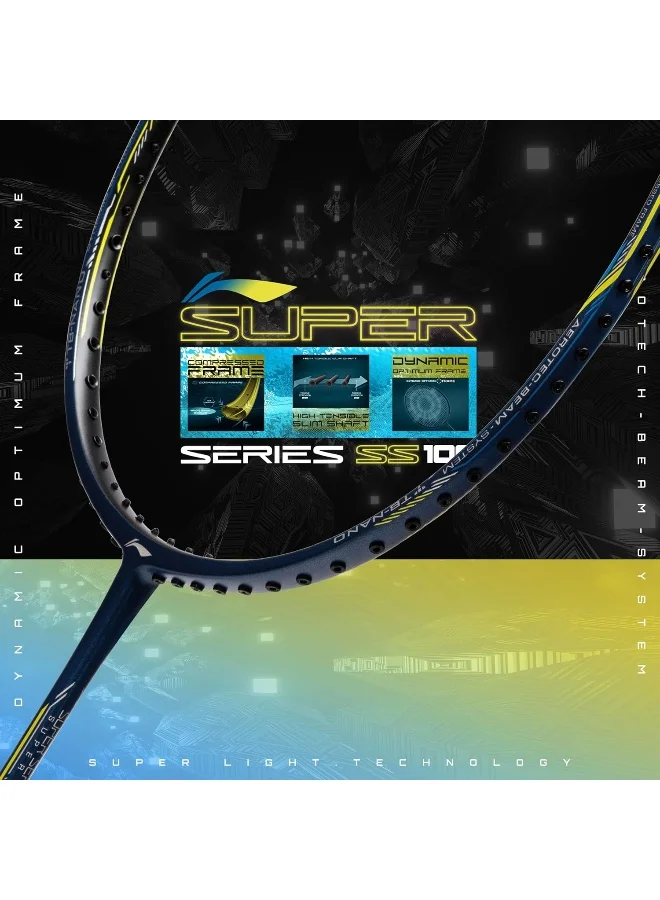 Li-Ning Super Series Ss100 Carbon Graphite Badminton Strung Racket With Full Racket Cover