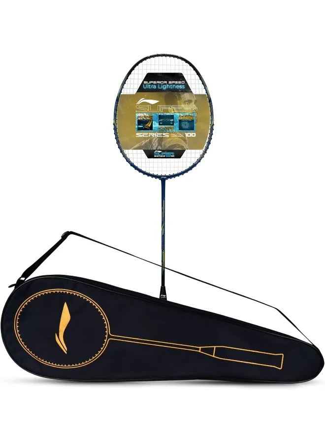 Li-Ning Super Series Ss100 Carbon Graphite Badminton Strung Racket With Full Racket Cover