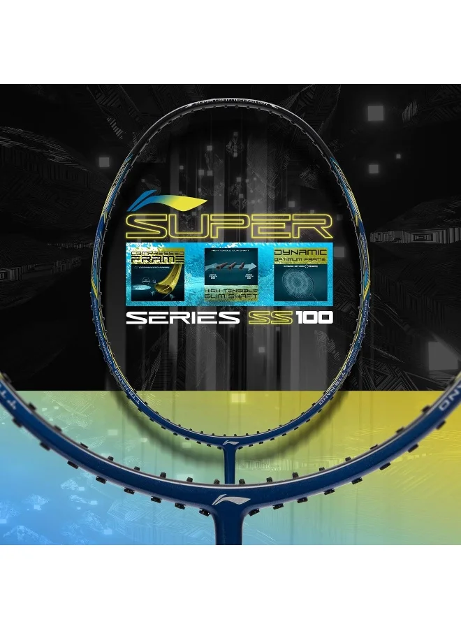 Li-Ning Super Series Ss100 Carbon Graphite Badminton Strung Racket With Full Racket Cover