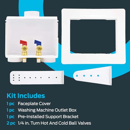 Eastman 1/2 Inch CPVC Connection x 3/4 Inch MHT Washing Machine Outlet Box, Push to Connect Brass Plumbing Fittings, Double Drain, 60244 - Image 5
