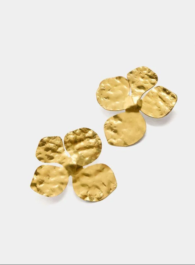 بارفوا أقراط زهرة ماكسي ذهبية