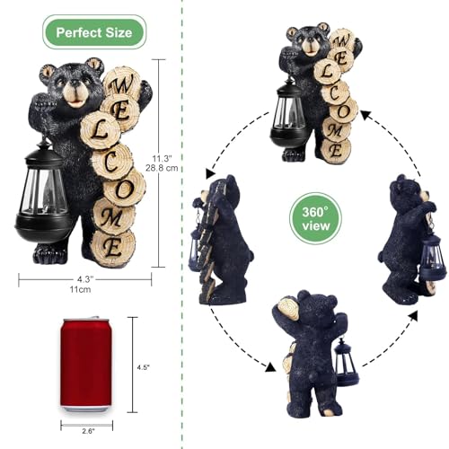 Qeeman Garden Decor Statues: Mothers Day Birthday Gifts for Mom Grandma Women Sister Wife Lady Lover - Front Patio Balcony Yard Art Lawn Ornaments Porch Outdoor Outside Decorations (Bear) - Image 3