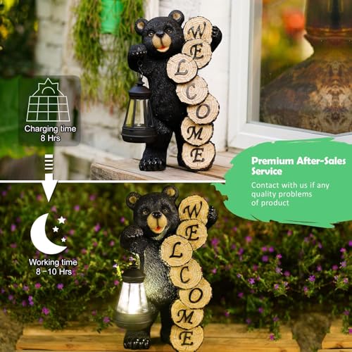 Qeeman Garden Decor Statues: Mothers Day Birthday Gifts for Mom Grandma Women Sister Wife Lady Lover - Front Patio Balcony Yard Art Lawn Ornaments Porch Outdoor Outside Decorations (Bear) - Image 5