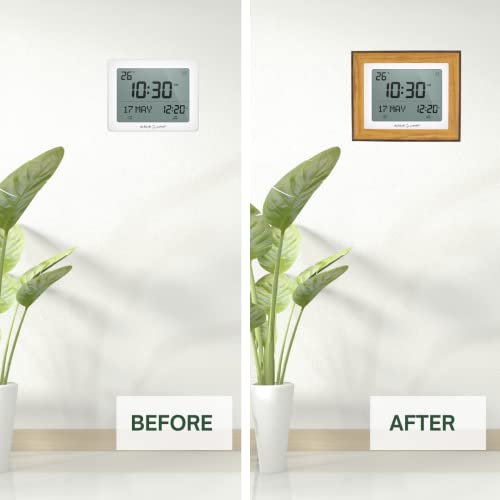 AzanClk Detachable Frame for Alfajr CF-19 Azan Wall Clocks (Light Brown) - Image 5