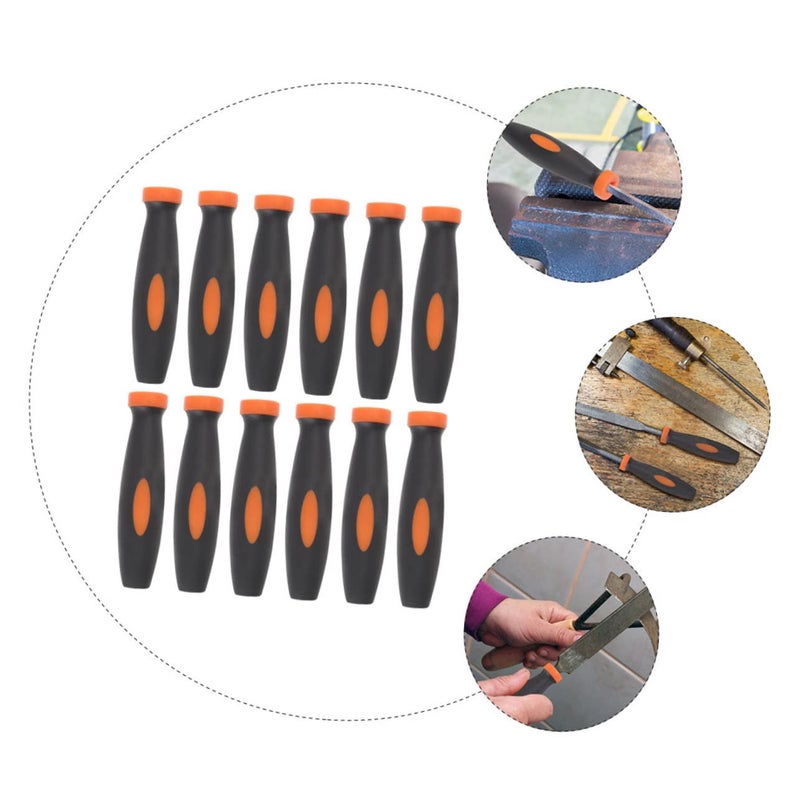 12Pcs Rubber Grip Replacement Handles For Woodworking File Tools Ergonomic Design - Image 4