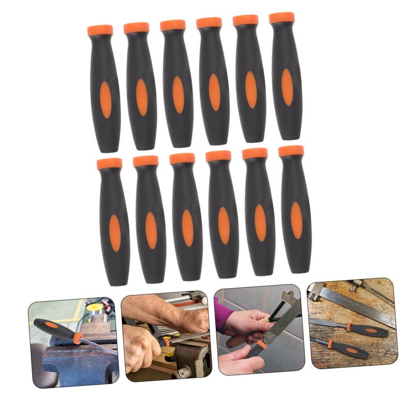 12Pcs Rubber Grip Replacement Handles For Woodworking File Tools Ergonomic Design - Image 5