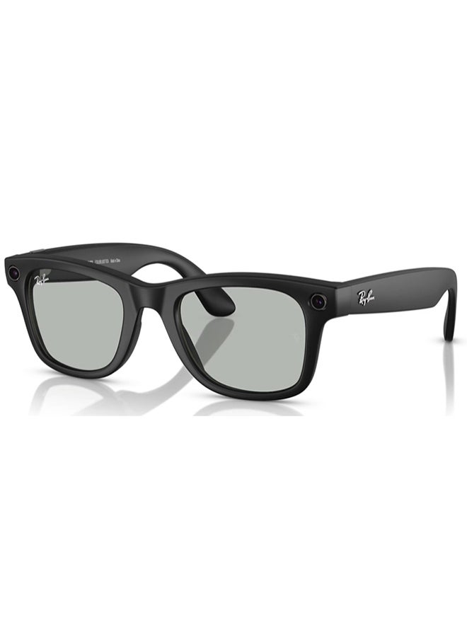 Meta Ray-Ban Wayfarer RW4008 Large Matte Black Clear Graphite Green Transition Black - Image 2