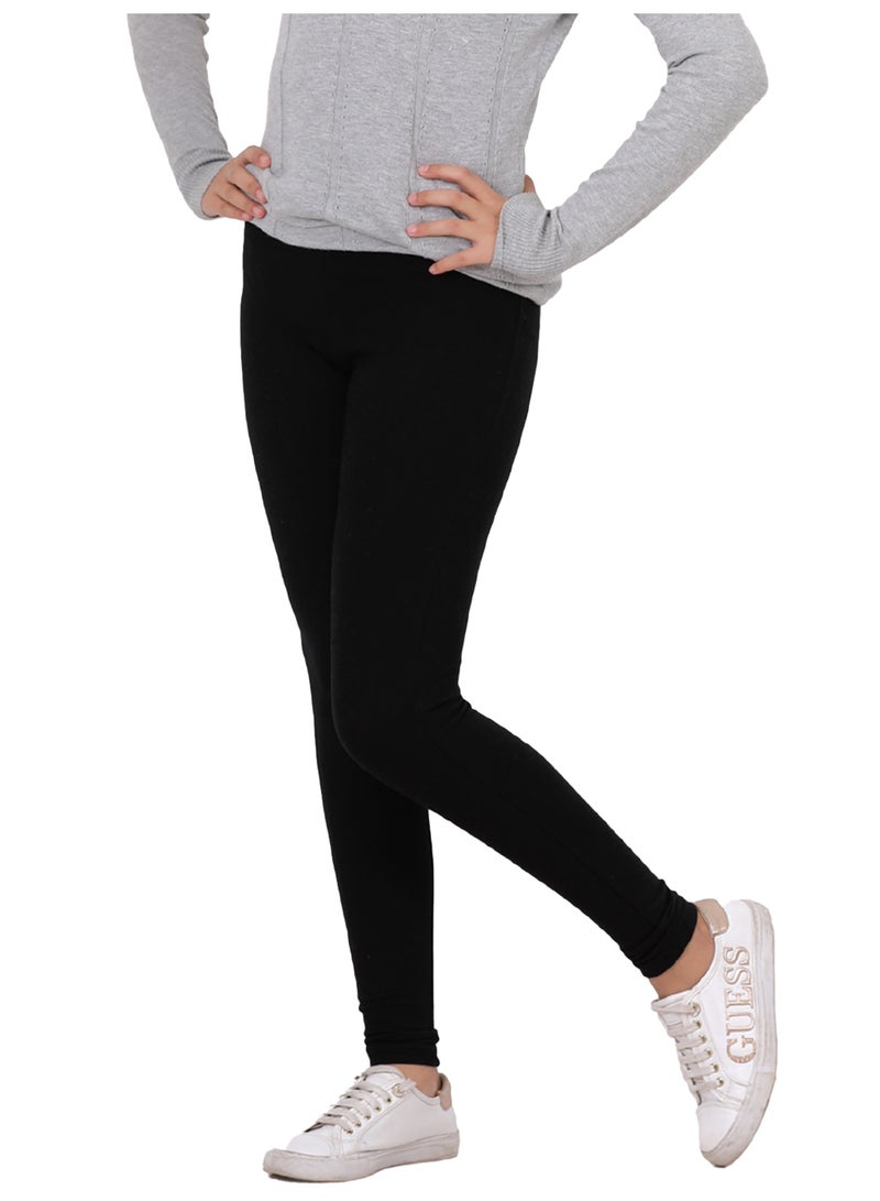جولد كراون بنطلون ليجنز قطني للبنات -اسود - Image 1