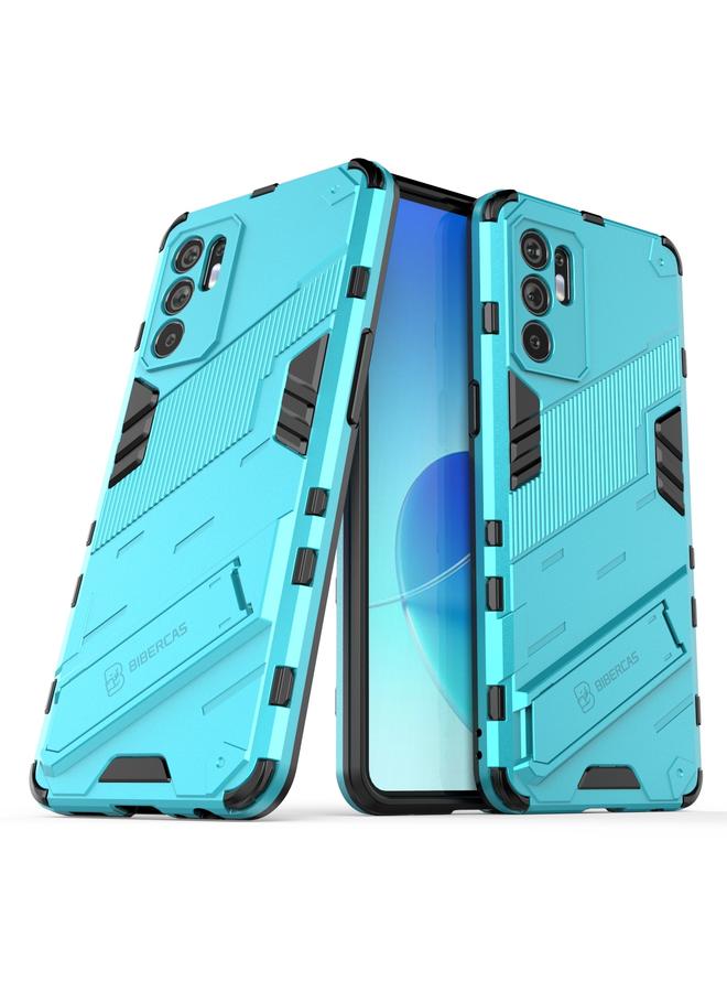 S-TOP Case For OPPO Reno6 4G Punk Armor 2 in 1 PC + TPU Shockproof Case with Invisible Holder - Image 2