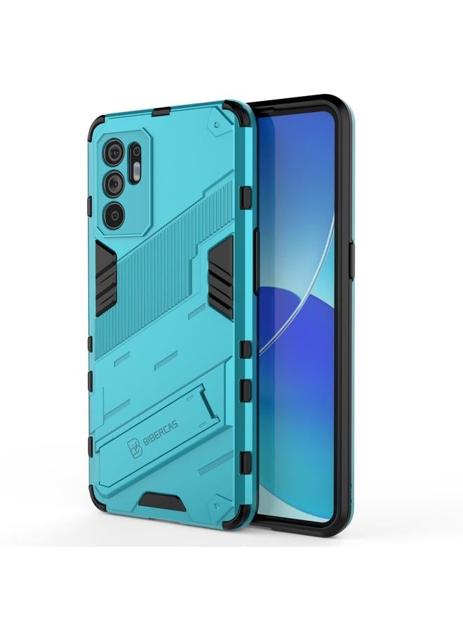 S-TOP Case For OPPO Reno6 4G Punk Armor 2 in 1 PC + TPU Shockproof Case with Invisible Holder - Image 1