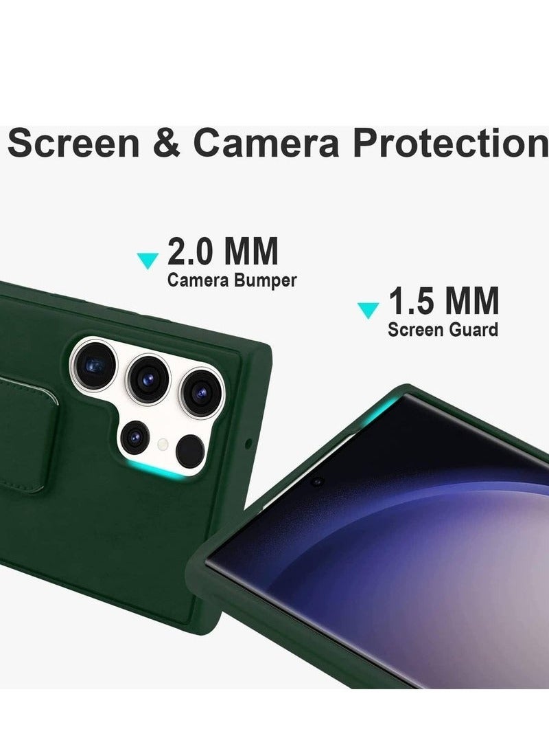 TIGER Samsung Galaxy S24 Ultra Case Cover | Magnetic Car Mount Compatible | Built-in Kickstand for Hands-Free Viewing | Vertical & Horizontal Hand Strap for Secure Grip | Shockproof & Scratch-Resistant | Slim & Lightweight Protective Cover | Durable & Stylish Case for Samsung Galaxy S24 Ultra (6.8-inch) Green - Image 2