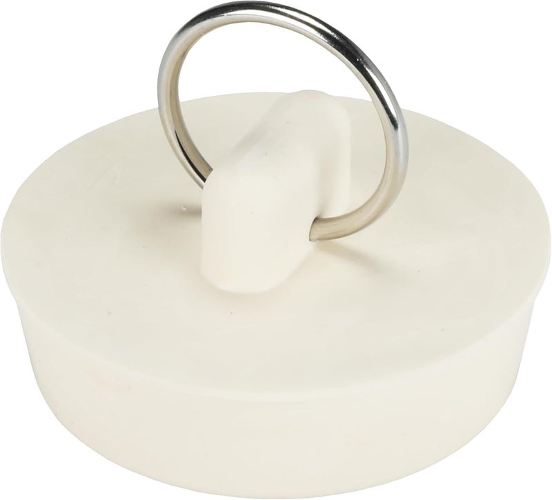 Danco 1-1/2 inch Rubber Drain Stopper, White, Carded, 80227 - Image 1
