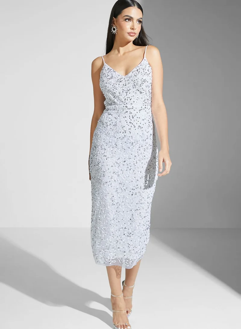 Namshi x Shouq Strappy Embellished Dress