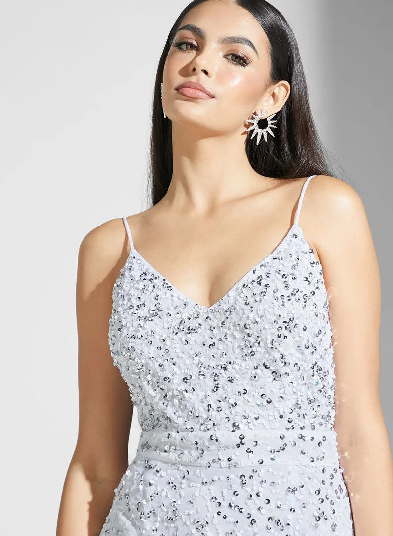 Namshi x Shouq Strappy Embellished Dress