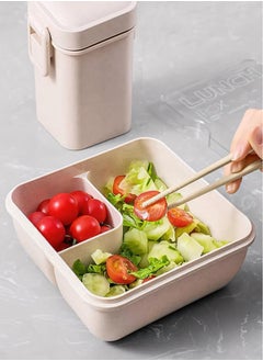 flâneur Square Lunch Box with Cutlery and Transparent Lid - Durable Lunchbox, Food Container, for School Lunches, and Travel, Leak-Proof, with Convenient Cutlery and Transparent Lid  - Image 3
